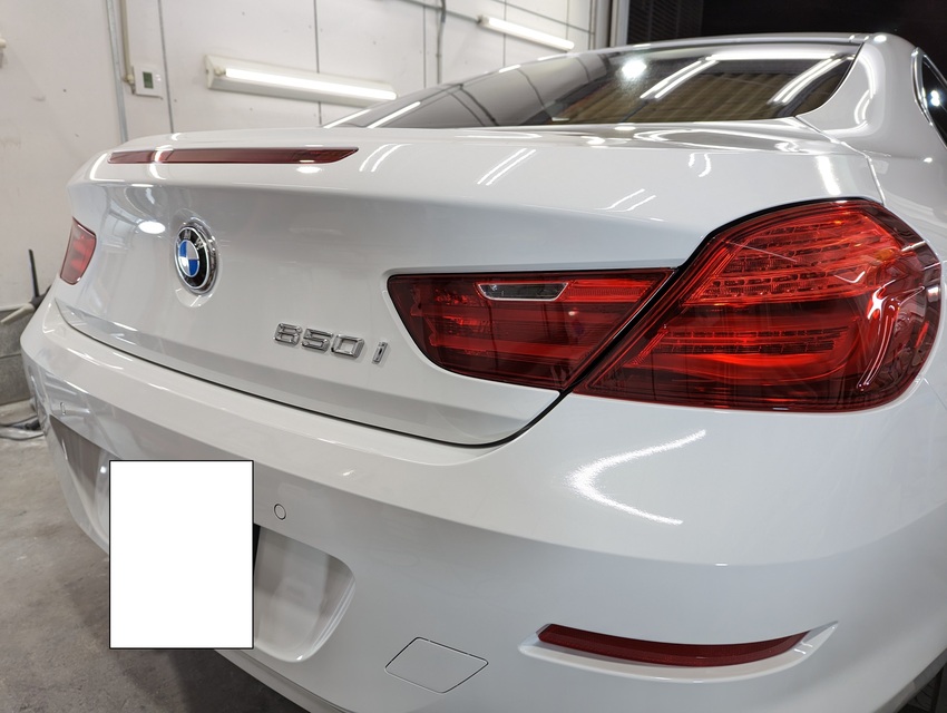 施工後　BMW650シリーズ(ホワイト）バックショット