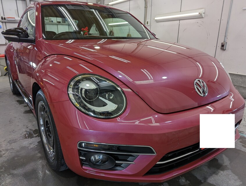 施工後　Volkswagen　The　Beetle（ピンクパープル）　車全体