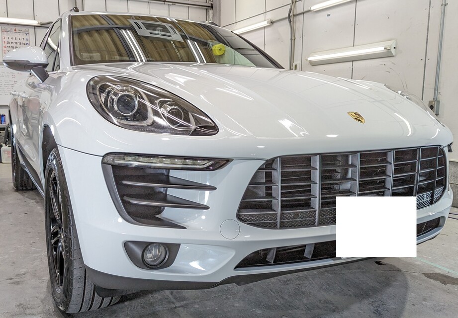 施工後　PORCHE　Macan(ホワイト）　車全体