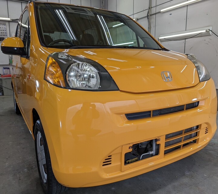 施工後　ホンダ　ライフ（オレンジ）車全体