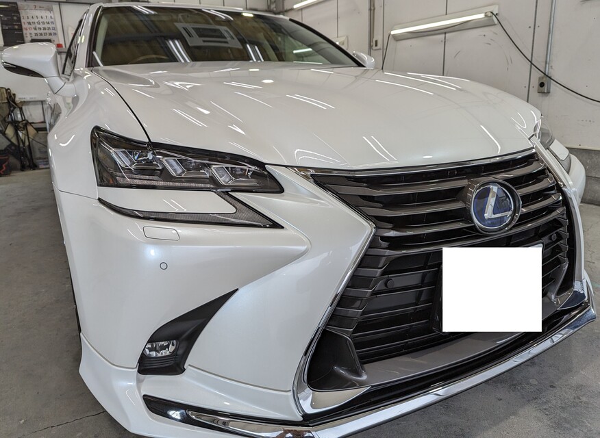 施工後　レクサスGS300ｈ(パールホワイト）　車全体