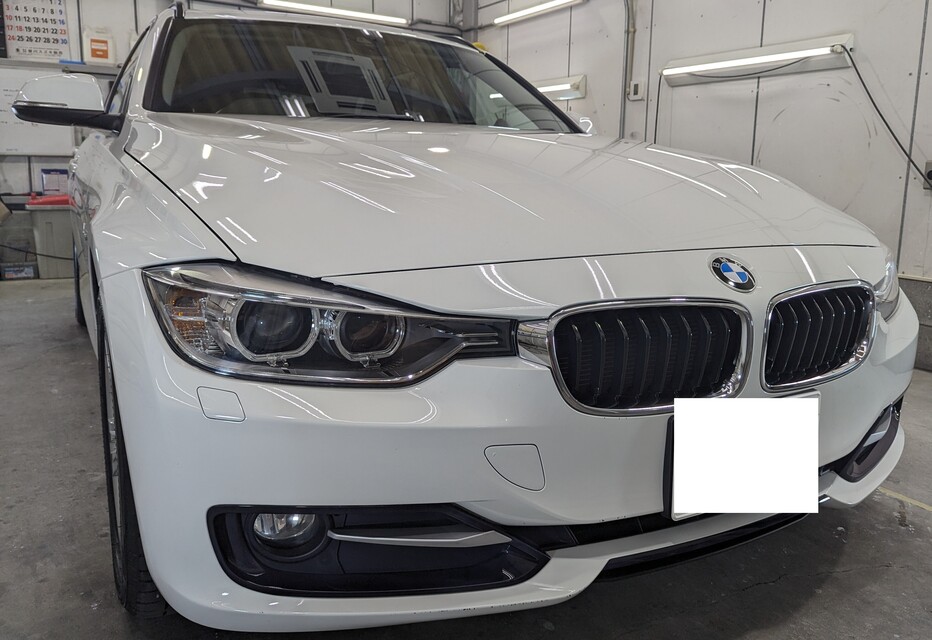 施工後　BMW320(ホワイト）車全体