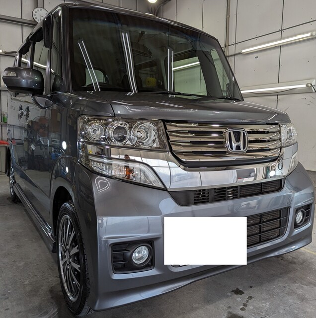 施工後　ホンダ　NBOX（グレー）　車全体