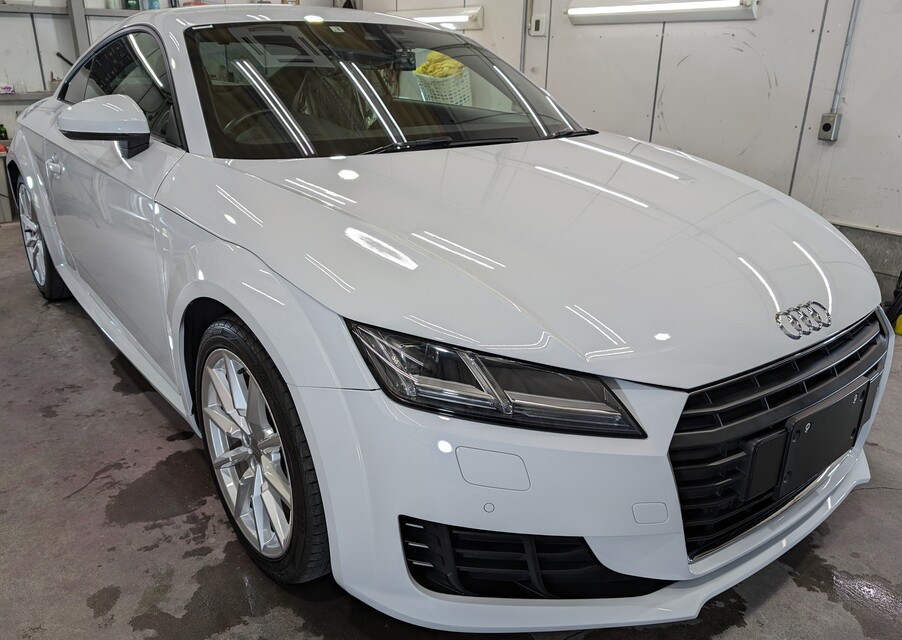 施工後 AUDI TTクーペ(ホワイト)お車全体