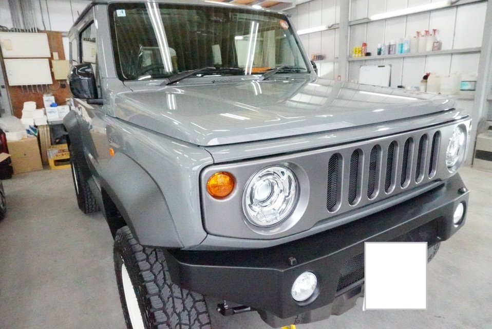 施工後　スズキ　ジムニーシエラ(グレー)　車全体