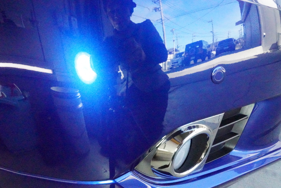 施工後　ホンダアコードワゴン(ブルー）　フロントフェイス