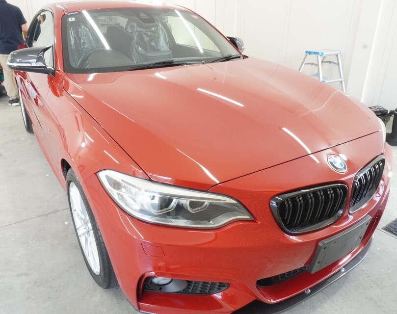 施工後　BMW(レッド）車全体