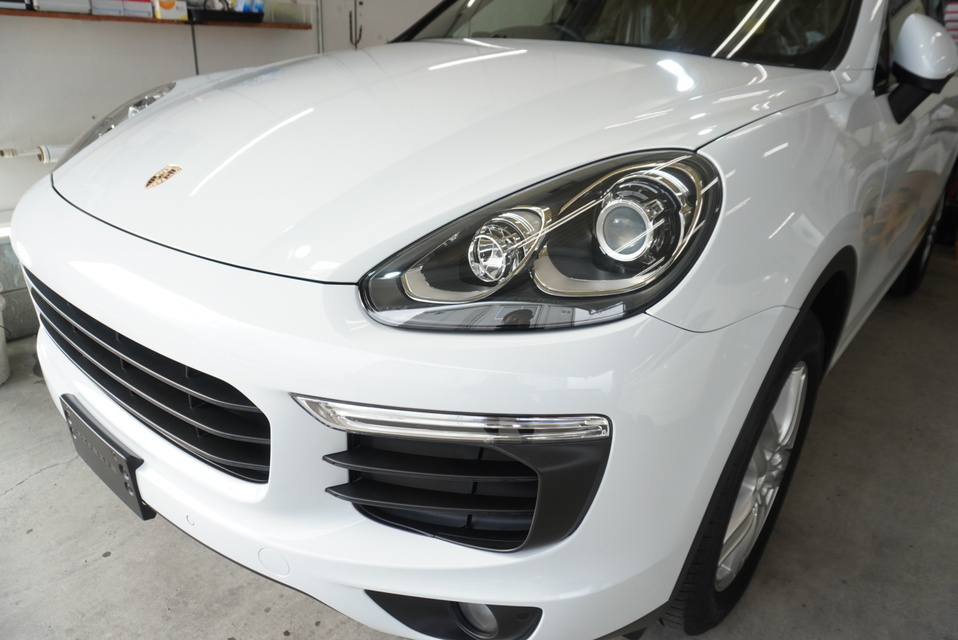 施工後　ポルシェカイエン(ホワイト） お車全体