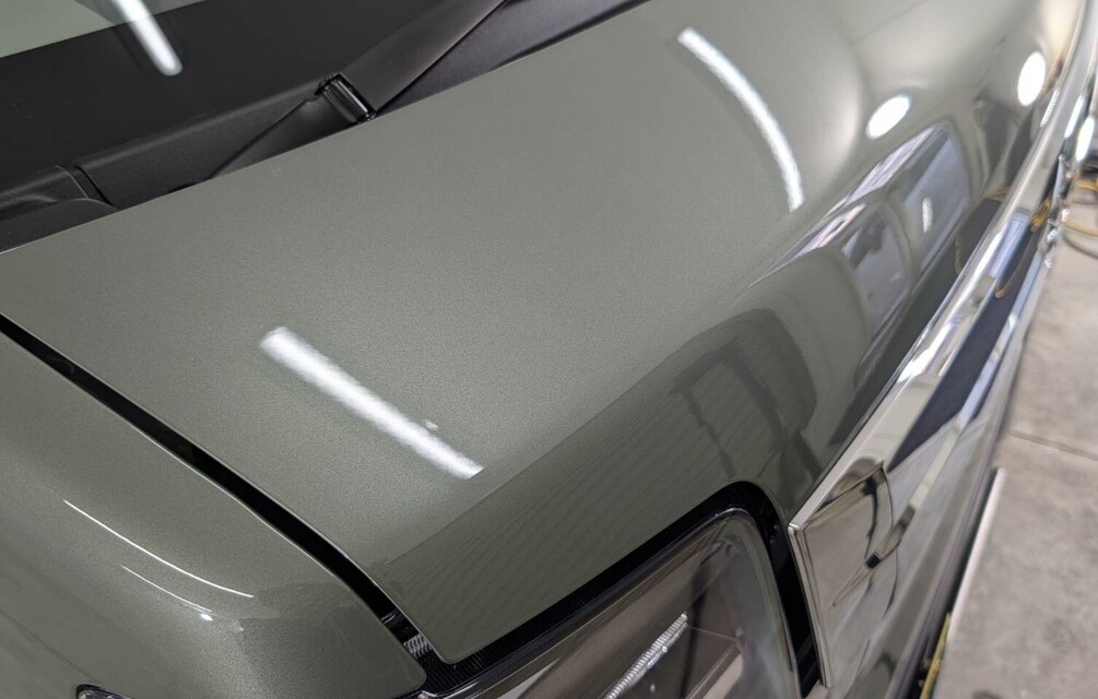 施工後 スズキ エブリイ新車(グリーン)フロントアップ