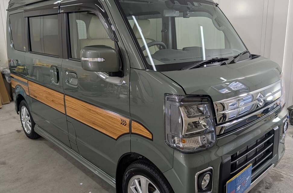 施工後 スズキ エブリイ新車(グリーン) 車全体