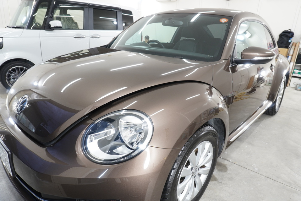 施工後　フォルクスワーゲン（ブラウン）車全体