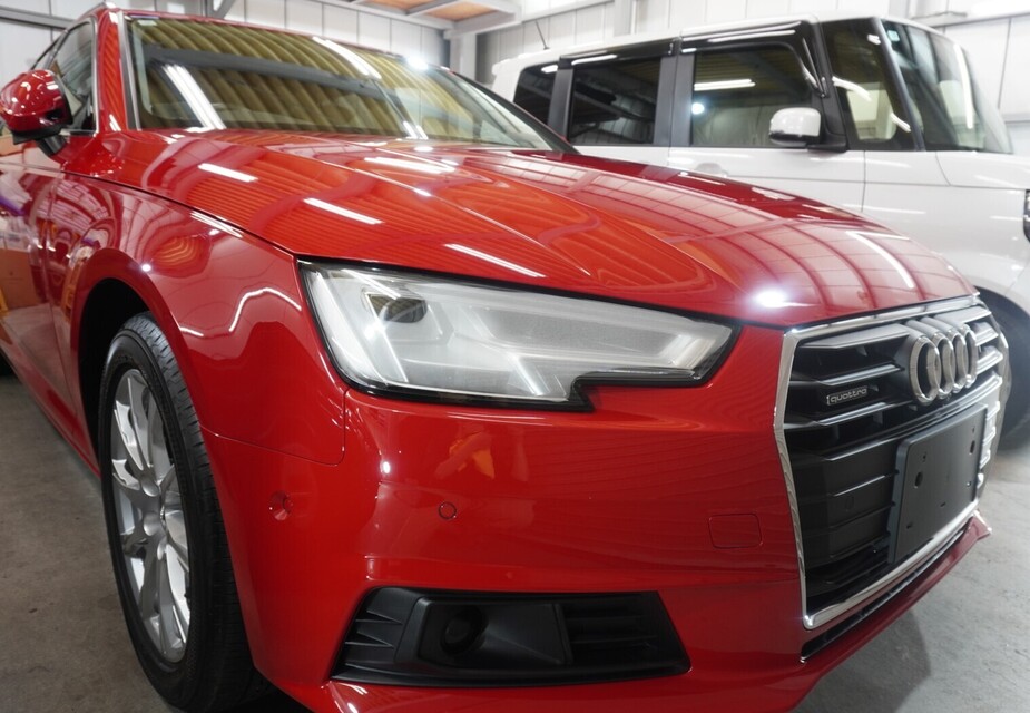 施工後　アウディA4(レッド）　車全体