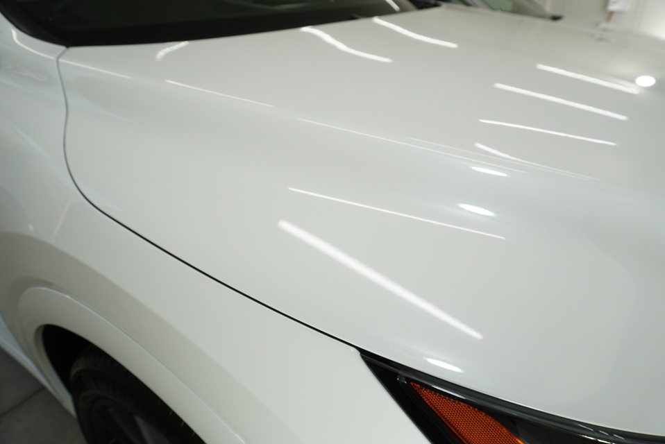 施工後　レクサスＲＸ(ホワイト）　フロントアップ