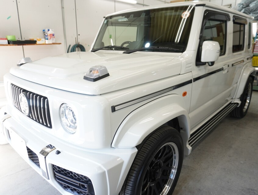 施工後　スズキ　ジムニーノマド(ホワイト）　サイド