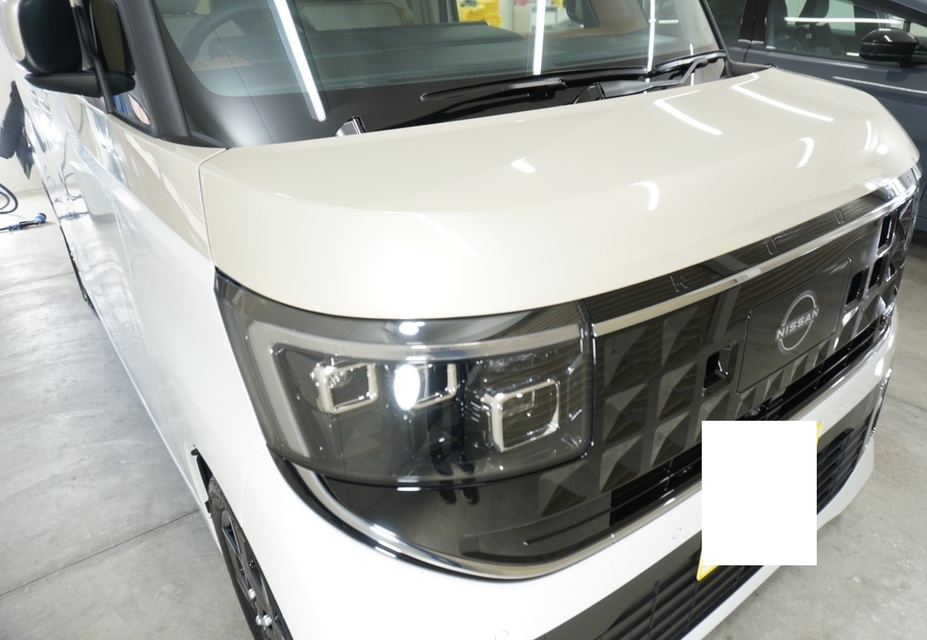 施工後　日産ルークス(ホワイト）　ボンネット
