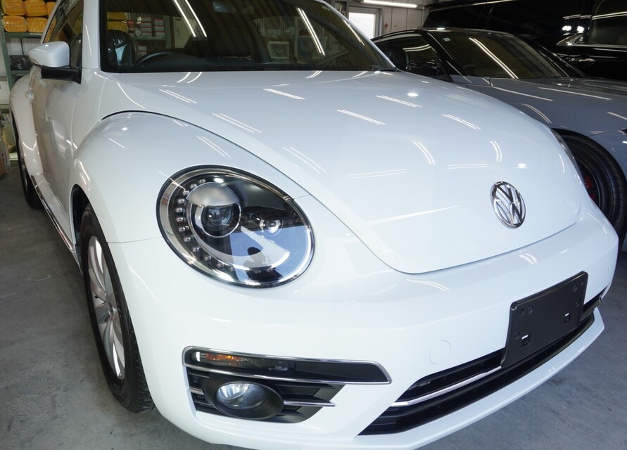 施工後　フォルクスワーゲン　ザビートル（ホワイト）　車全体