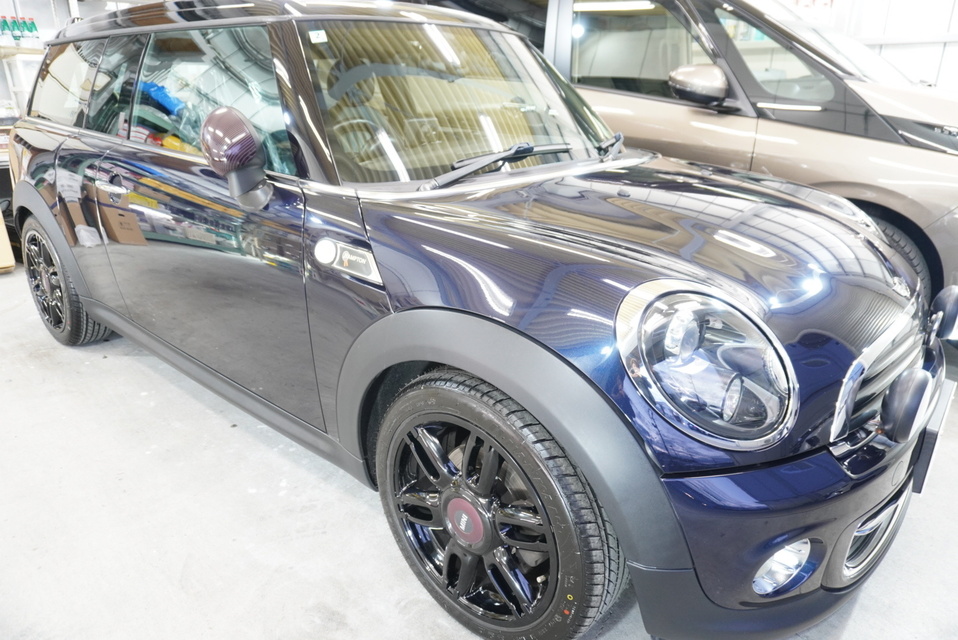 施工後　ミニクーパー（ブルー）　車全体