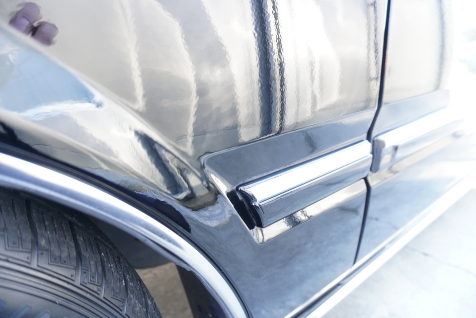 施工後　日産　グロリア（ブルー）　サイドアップ