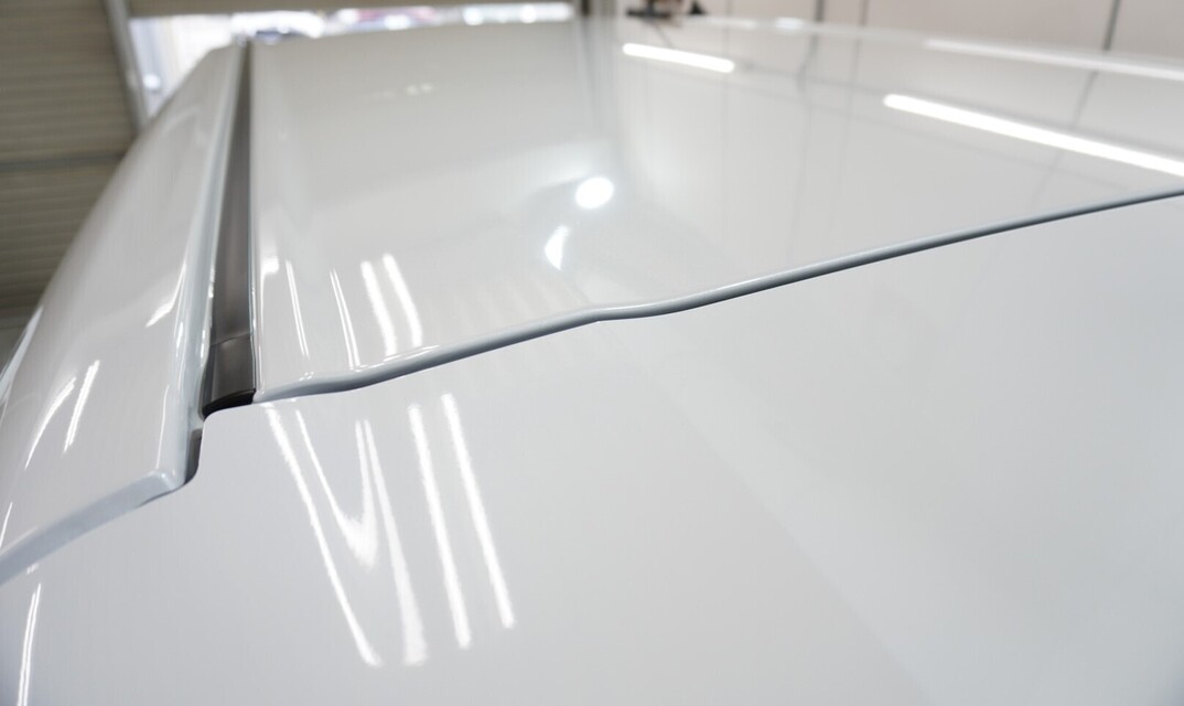 施工後　ダイハツムーブ（ホワイト）　ルーフ面