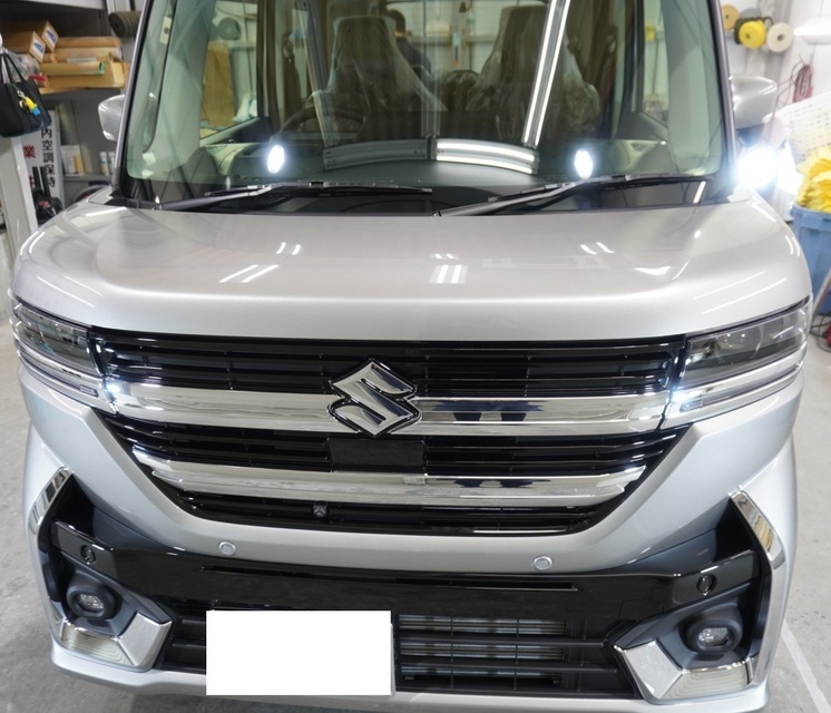 施工後　スズキ　スペーシア(グレー）　フロント