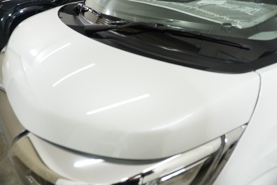 施工後　スズキ　スペーシア（ホワイト）　フロントアップ