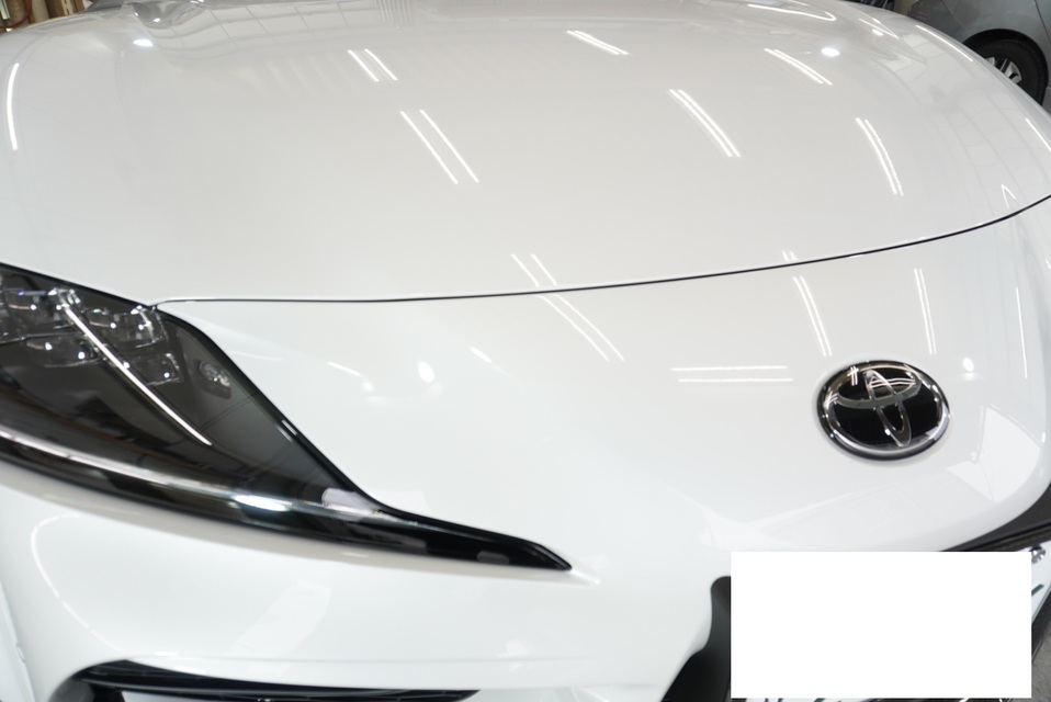 施工後　トヨタ　スープラ(ホワイト）　フロントアップ