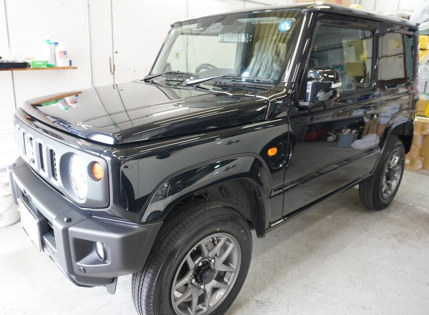 施工後　スズキ　ジムニー(ブラック）車全体