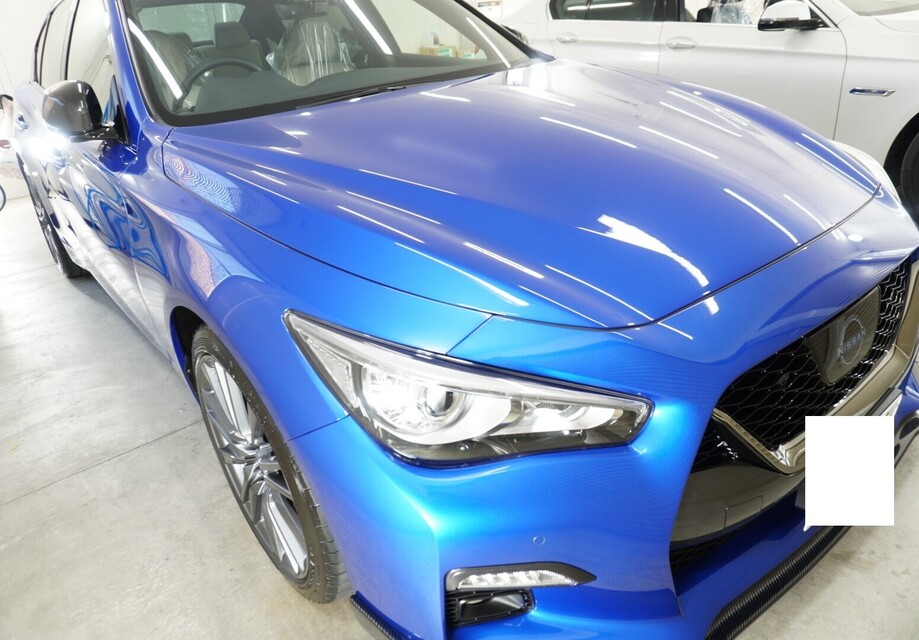 施工後　日産スカイライン（ブルー）　車全体