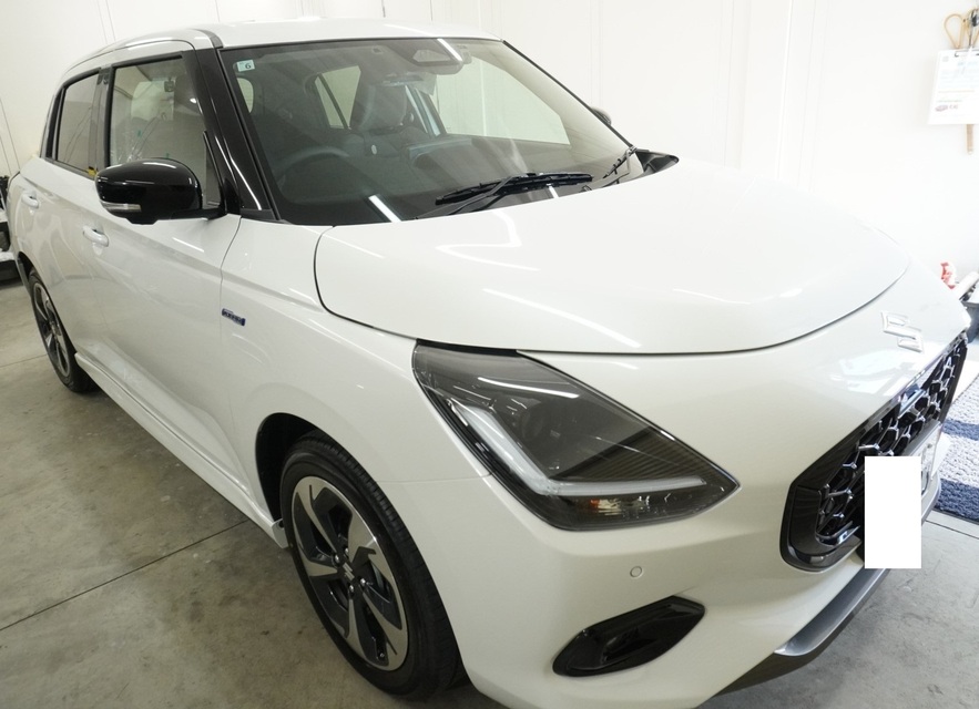 施工後　スズキ　スイフト(ホワイト）　車全体