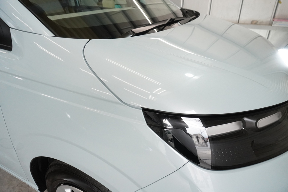 施工後　ホンダ　フリード（水色）　フロントサイド