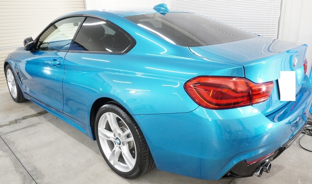 施工後　BMW420（スカイブルー）　リアサイド